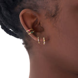 LIGHT PEACH GOLD EARRING - BAGUETTE