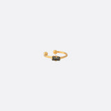 BLACK DIAMOND GOLD EARRING - BAGUETTE