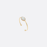 GOLD WHITE MOTHER-OF-PEARL RING - OVAL CAB