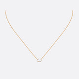 GOLD WHITE MOTHER-OF-PEARL NECKLACE - OVAL CAB
