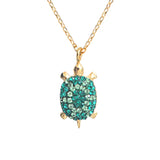 COLLIER TORTUE VERT DORÉ - KUCHI