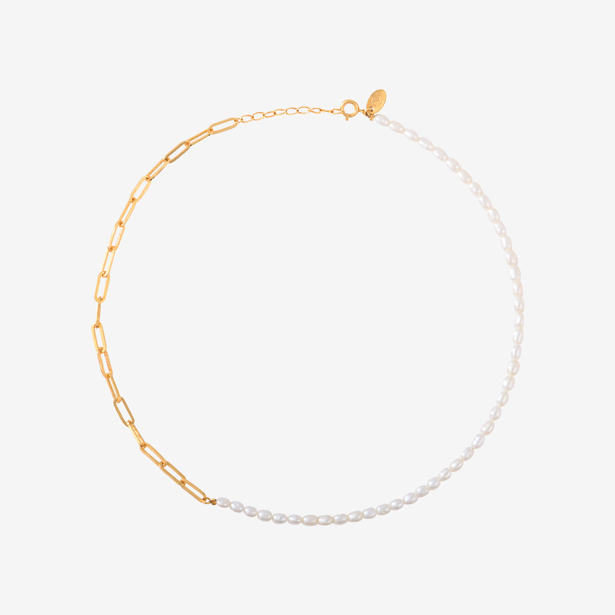 COLLIER DORÉ PERLE DE CULTURE BLANCHE  - MEGHAN