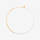 COLLIER DORÉ PERLE DE CULTURE BLANCHE - MEGHAN