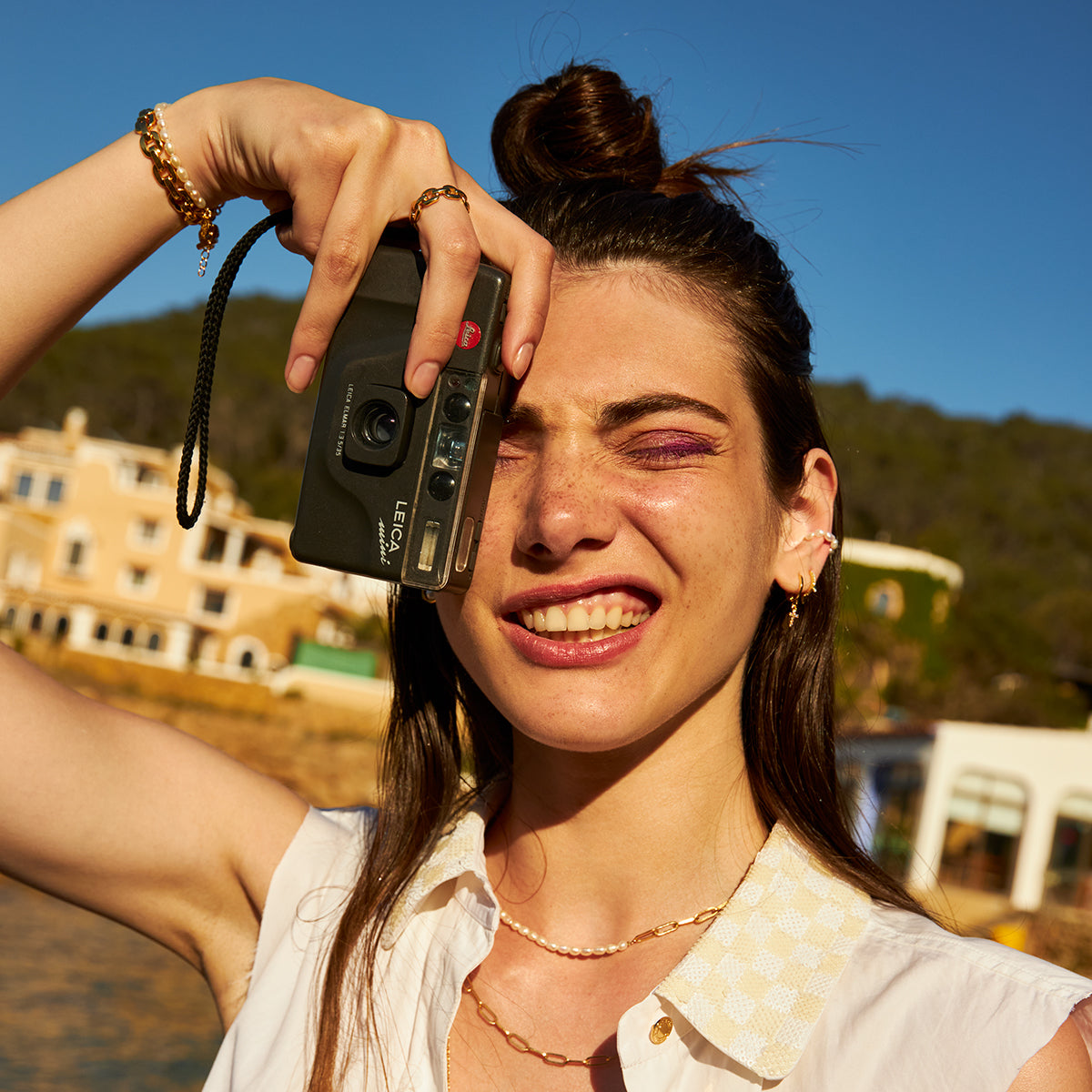 COLLIER DORÉ PERLE DE CULTURE BLANCHE  - MEGHAN