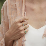 BAGUE SERTI PETIT MODELE CALCEDOINE BLEUE