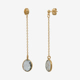 Boucles d'oreilles dorées longues - SERTI PM