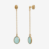 Boucles d'oreilles dorées longues - SERTI PM
