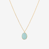 GOLD-PLATED BLUE CHALCEDONY NECKLACE - SMALL MODEL SETTING