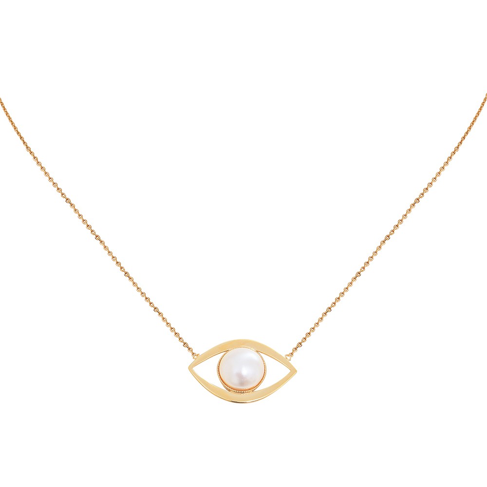 Collier doré cream rose pearl Eros GM