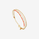 Bracelet 4 rangs doré orange - ALEXANDRA