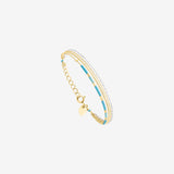 Bracelet 4 rangs doré bleu - ALEXANDRA