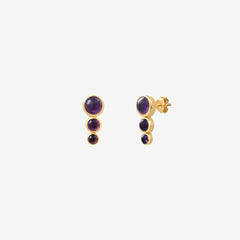 Boucles d'oreilles dorées améthyste - ANDREA