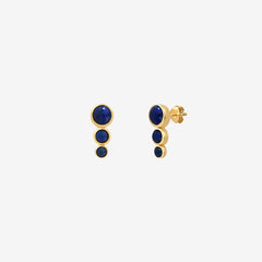 Boucles d'oreilles dorées lapis lazuli - ANDREA