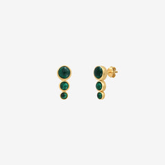Boucles d'oreilles dorées malachite - ANDREA