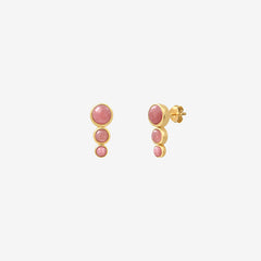 Boucles d'oreilles dorées rhodochrosite - ANDREA