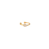 BAGUE D'OREILLE  AURORE BORÉAL DORÉE - BAGUETTE