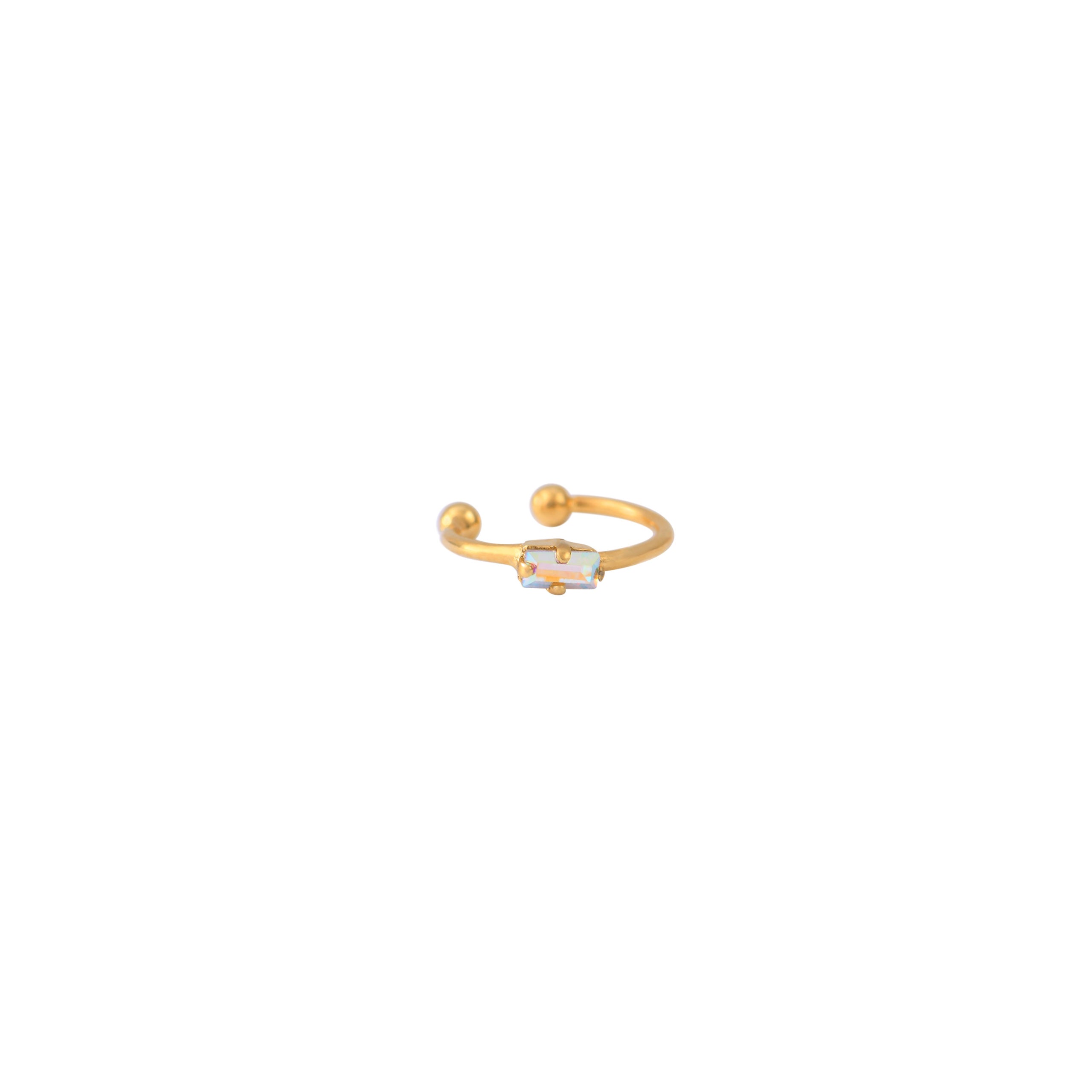 BAGUE D'OREILLE  AURORE BORÉAL DORÉE - BAGUETTE