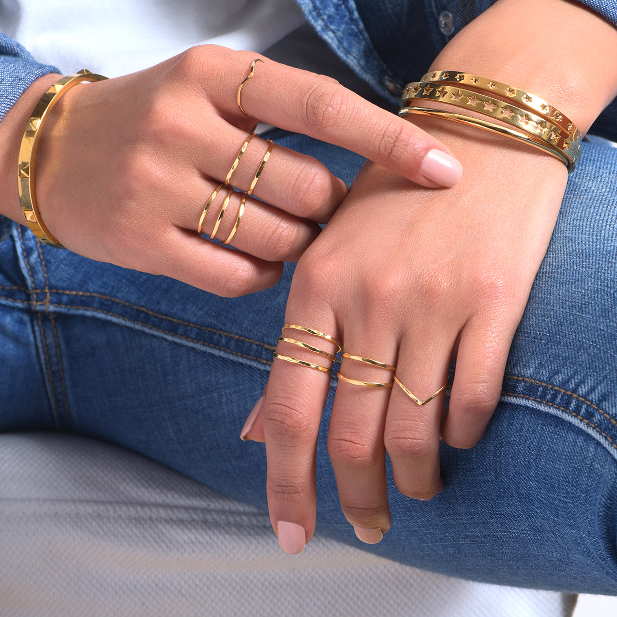 BAGUE PLAQUÉE OR - DORIANE