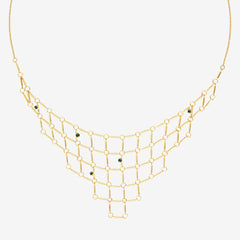 Collier doré émeraude - BARBARA