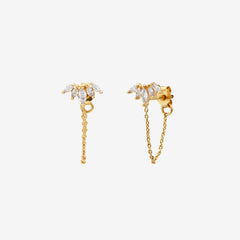 Boucles d'oreilles dorées chaîne diane - BELLA