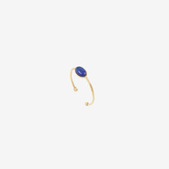Bague lapis lazuli plaquée or - CAB OVALE