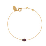 BRACELET DORÉ AMETHYSTE  - CAB OVALE