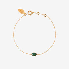 Bracelet doré malachite - CAB OVALE