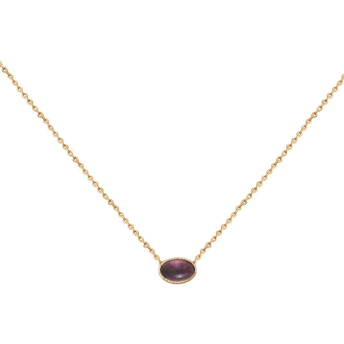 COLLIER DORÉ AMETHYSTE - CAB OVALE