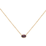 COLLIER DORÉ AMETHYSTE - CAB OVALE