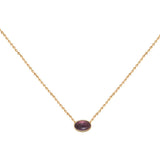 COLLIER DORÉ AMETHYSTE - CAB OVALE