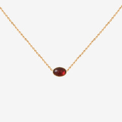 Collier doré grenat - CAB OVALE