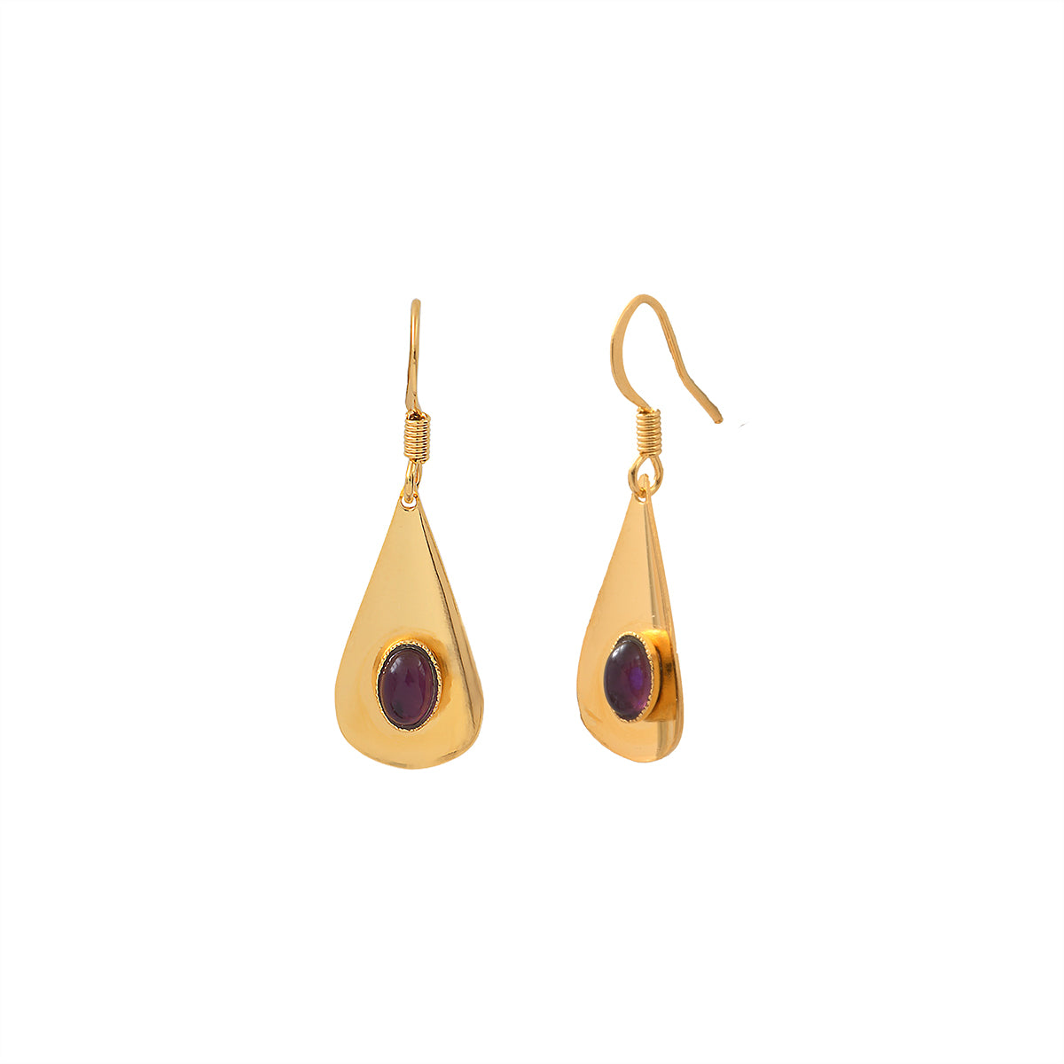 BOUCLES D'OREILLES AMETHYSTE DORÉES - CALLA