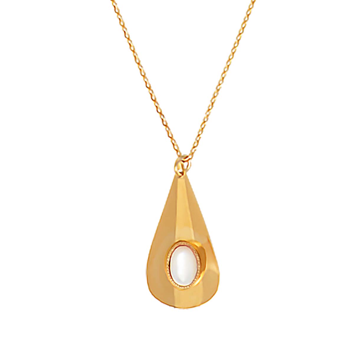 COLLIER NACRE BLANCHE DORÉ - CALLA