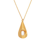 COLLIER NACRE BLANCHE DORÉ - CALLA