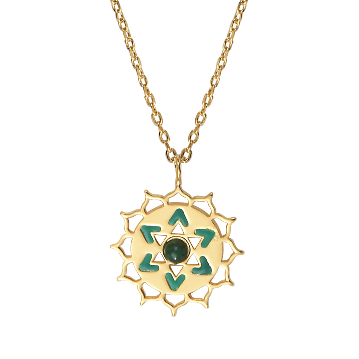 COLLIER CHAKRAS "I LOVE" MALACHITE