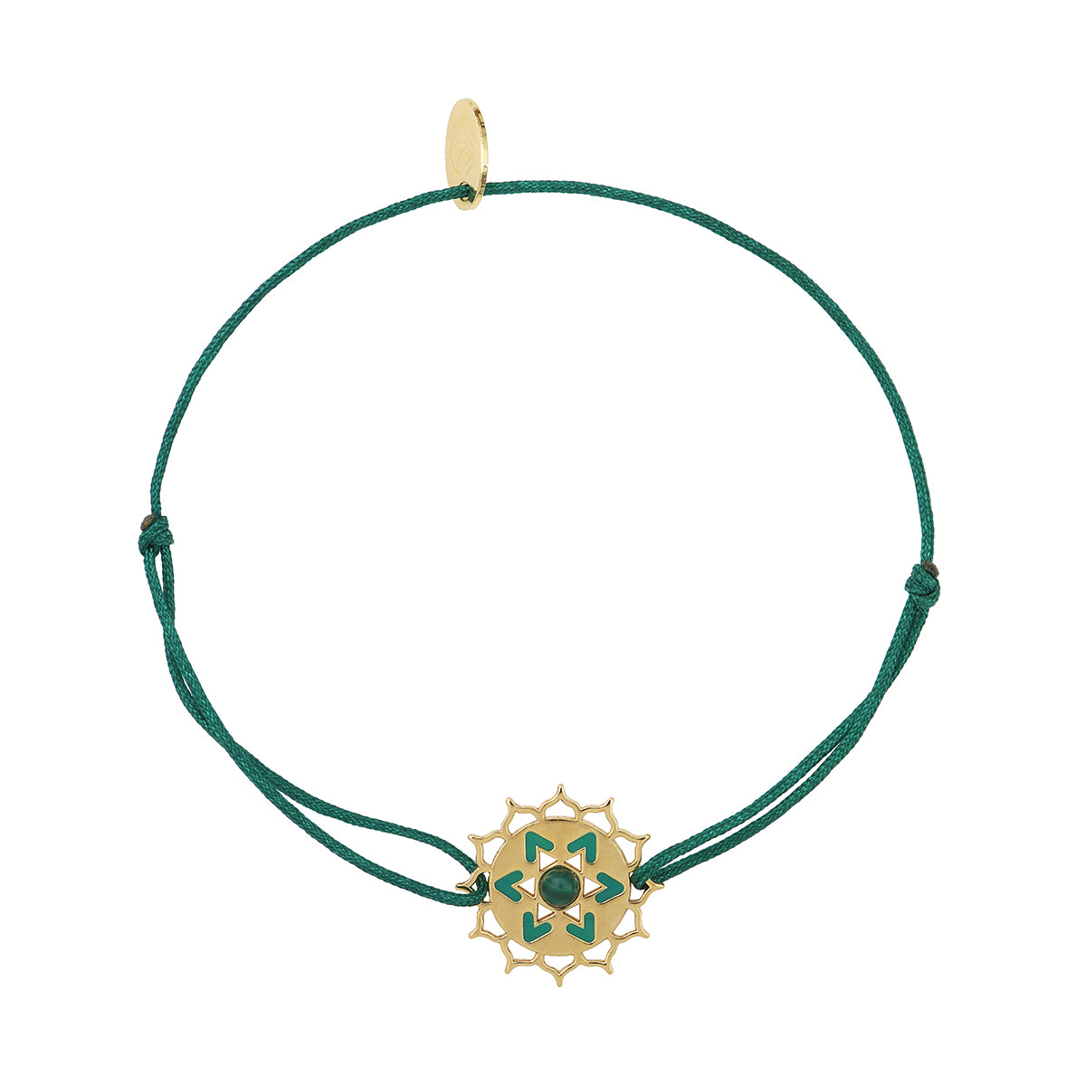 BRACELET CORDON CHAKRAS "I LOVE" MALACHITE