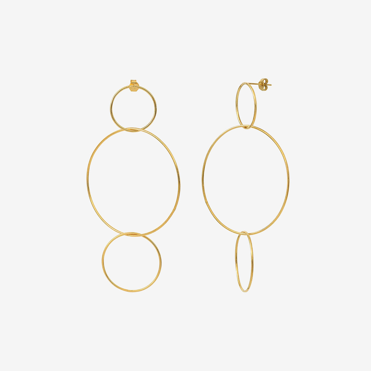 BOUCLES D'OREILLES DORÉES LONGUES - CIRCLE