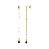 Boucles d’oreilles longues DANAÉ onyx