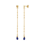BOUCLES D'OREILLES LONGUES DANAE LAPIS LAZULI