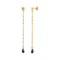 BOUCLES D'OREILLES LONGUES DANAE LAPIS LAZULI