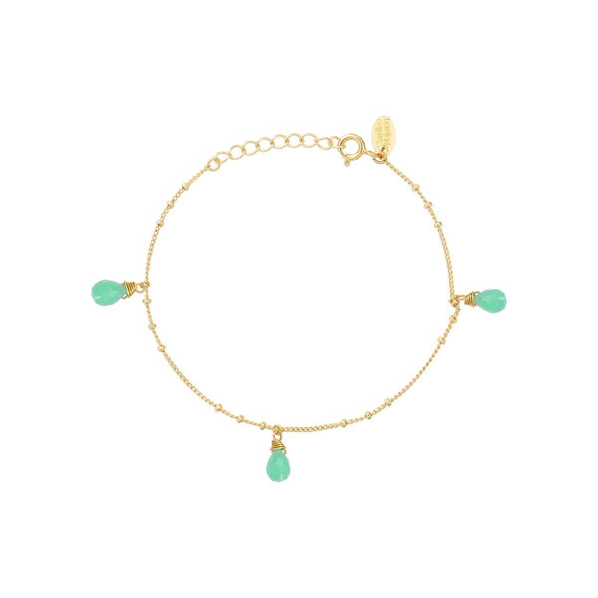 BRACELET CHRYSOPRASE DORÉ - DANAE