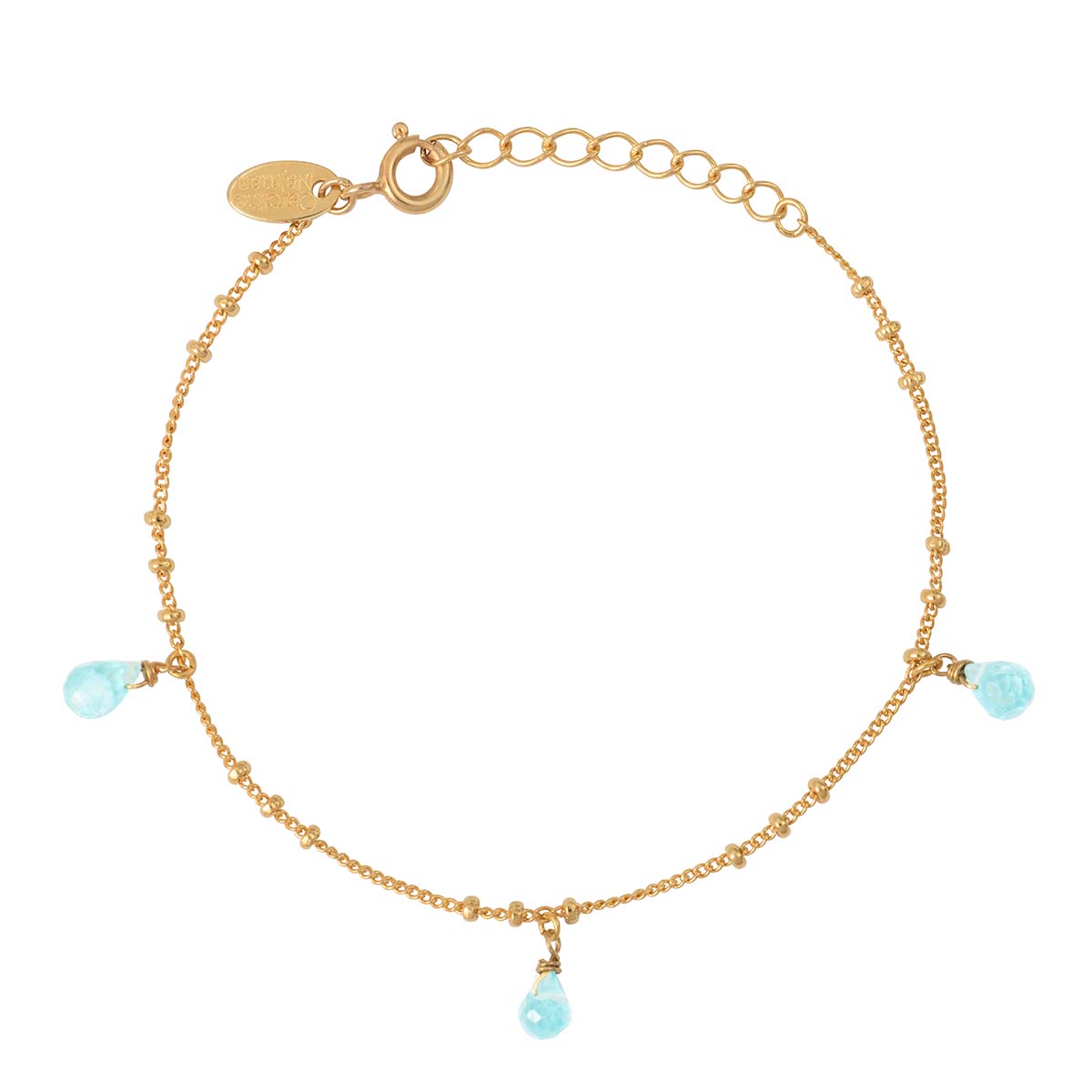 BRACELET  AIGUE MARINE DORÉ - DANAE