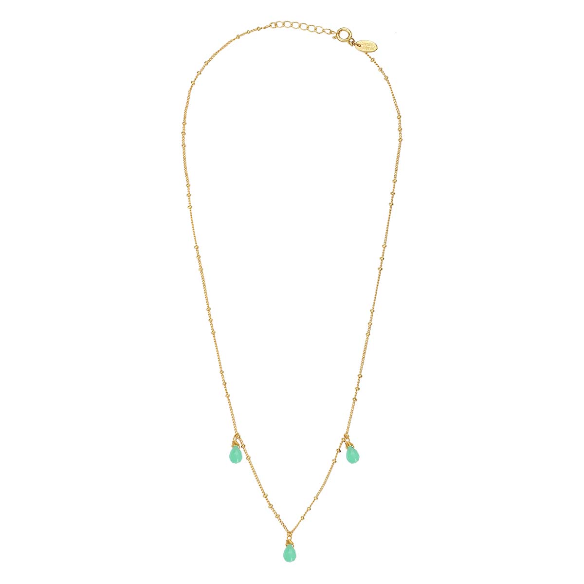 COLLIER  CHRYSOPRASE DORÉ - DANAE