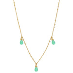 COLLIER  CHRYSOPRASE DORÉ - DANAE