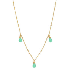 COLLIER  CHRYSOPRASE DORÉ - DANAE