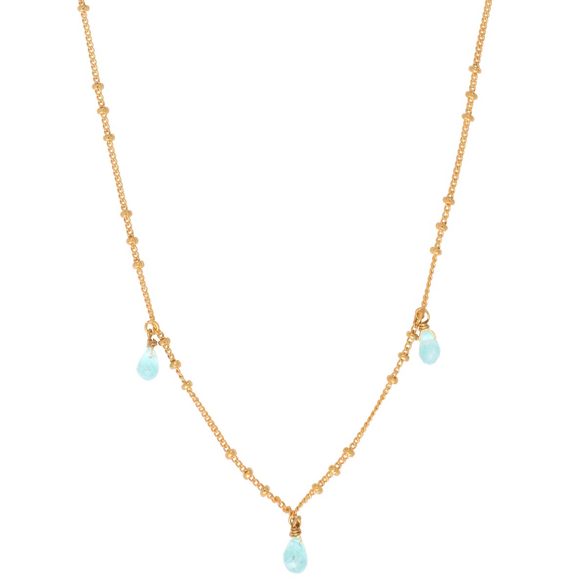 COLLIER  AIGUE MARINE DORÉ - DANAE