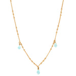 COLLIER  AIGUE MARINE DORÉ - DANAE