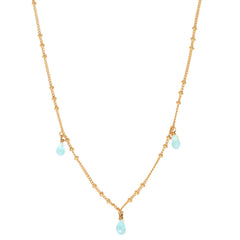 COLLIER  AIGUE MARINE DORÉ - DANAE