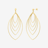 Boucles d'oreilles dorées ellipse grand modèle - DISCO