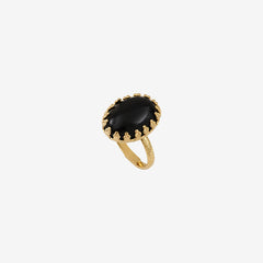 Bague onyx plaquée or petit modèle - DUBARRY